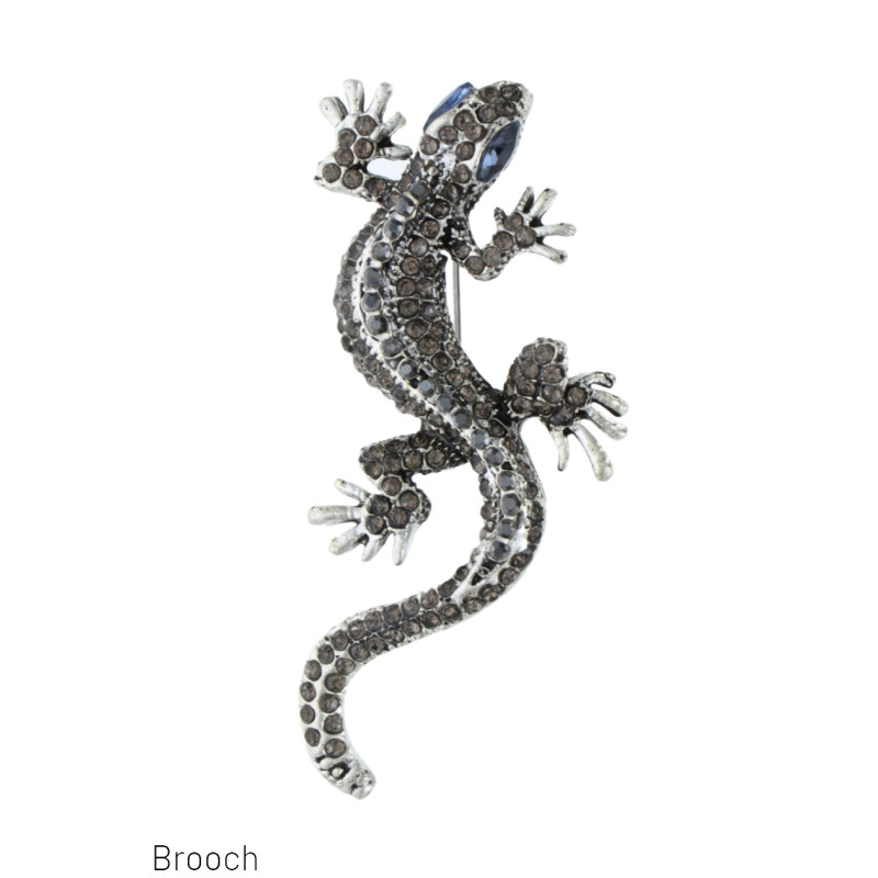 BROCHE CON CAMALEÛN Y  ESTRAS