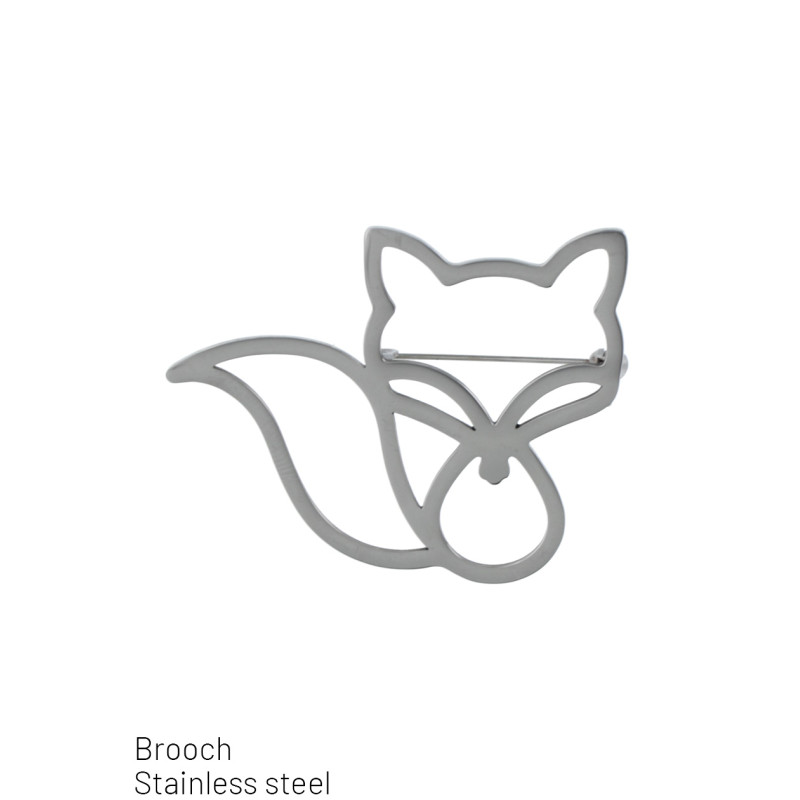 BROCHE EN ACERO CON ZORRO