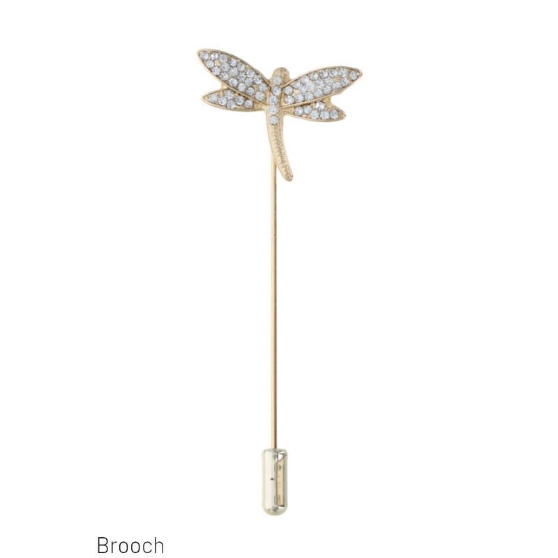 BROCHE AVEC LIBELLULE ET STRASS