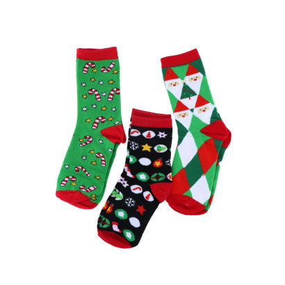 JUEGO 3 CALCETINES: PAPÛ NOEL, BASTÛN CARAMELO,
