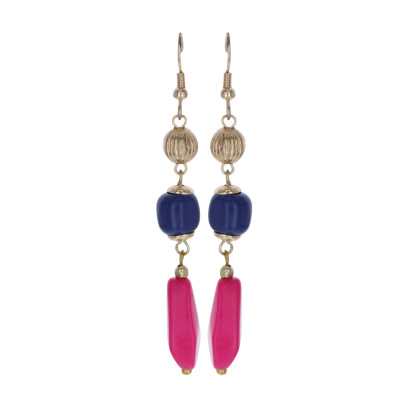 PENDIENTES COLGANTE MULTI PERLAS Y METAL REDONDO