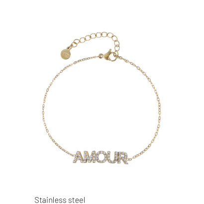 STL.ST BRACELET WITH AMOUR & RHINESTONES
