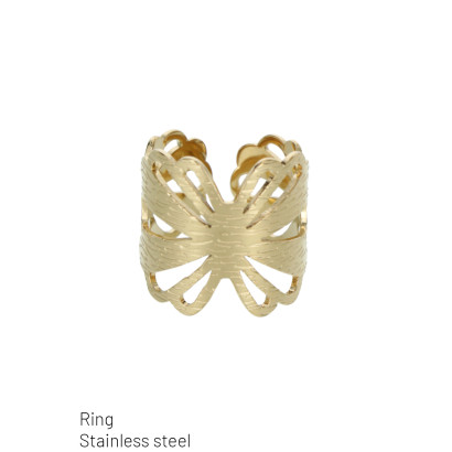 ANILLO DE ACERO CON FLORES