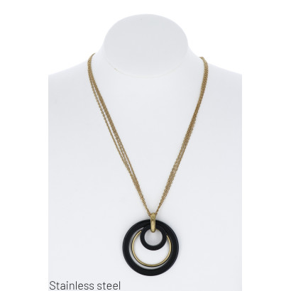 COLLAR ACERO 3 HILERAS CON...