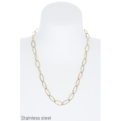 COLLIER GROS MAILLONS MARTELE EN ACIER