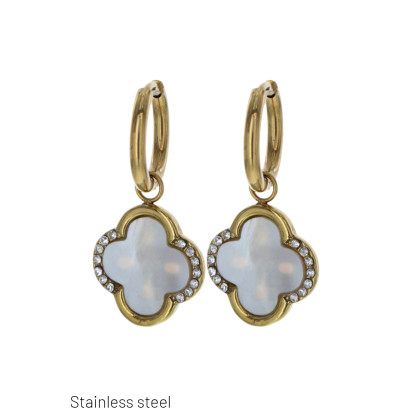 PENDENTIES ACERO CANDADO FORMA DE FLORE Y ESTRAS