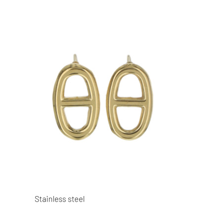 STEEL EARRING GEOMETRIC SHAPE