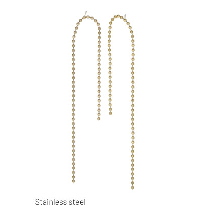 STEEL EARRINGS CHAIN FRINGES, METAL BALLS