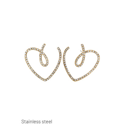 PENDIENTES ACERO FORMA DE CORAZÛN Y ESTRÛS