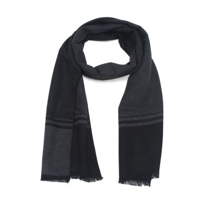 WOVEN WINTER SCARF WITH GEOMETRIC SHAPE, FRINGES