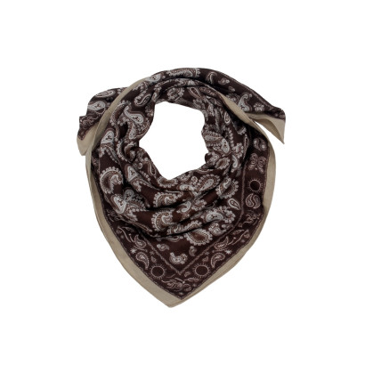 SQUARE POLYWOOL SCARF WITH PAISLEY PATTERN