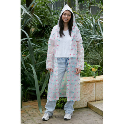 IMPERMEABLE CON BOTÛN DE PRESIÛN Y ESTAMP CORAZÛN