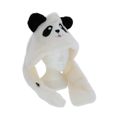 CAPUCHA PARA NIÑO DE PIEL SINTÉTICA CON PANDA