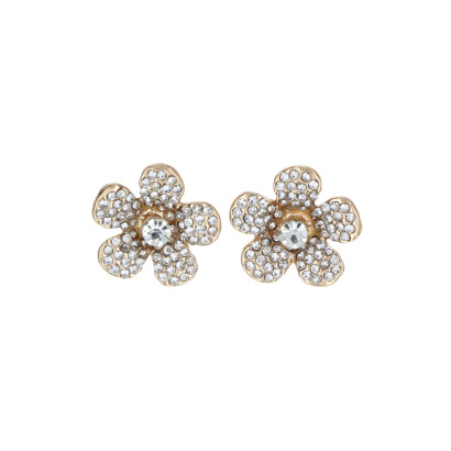 PENDIENTES FORMA DE FLORE CON ESTRAS