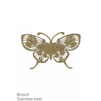 BROCHE DE ACERO CON MARIPOSA