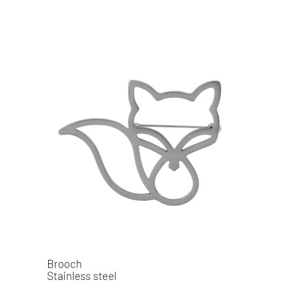 BROCHE EN ACERO CON ZORRO