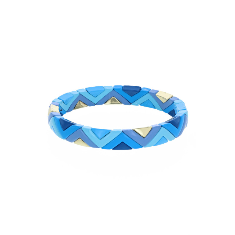 PULSERA GOMA CON PERLAS Y PERLAS TRIANGULAR