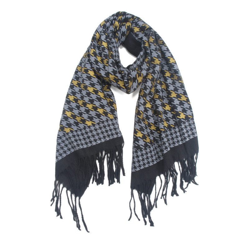 FOULARD Ú MOTIF GOMTRIQUE AVEC IMPRIME OR
