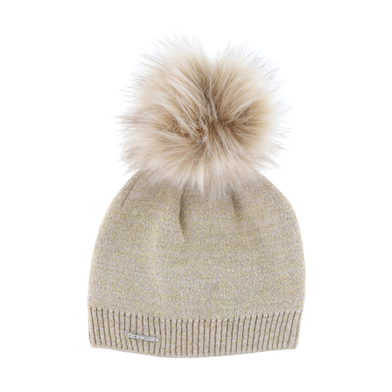 GORRO  DE PUNTO CON LUREX Y POMPÛN