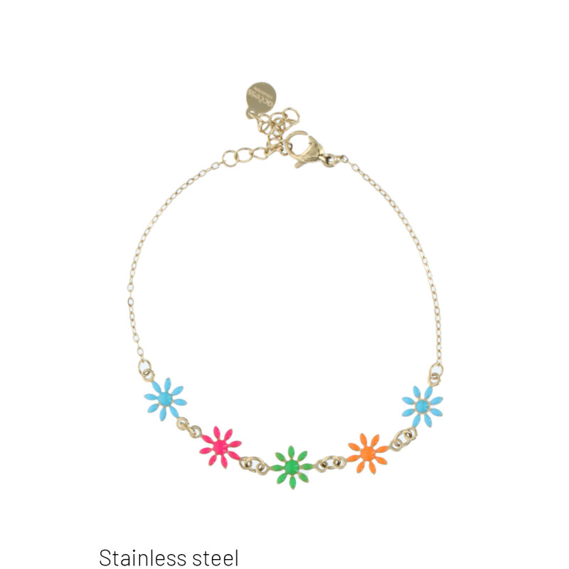 PULSERA ACERO CON COLGANTE FLORE
