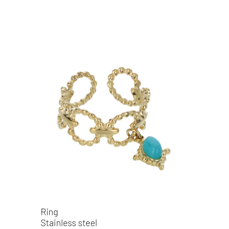 STAINLESS STEEL RING & STONE