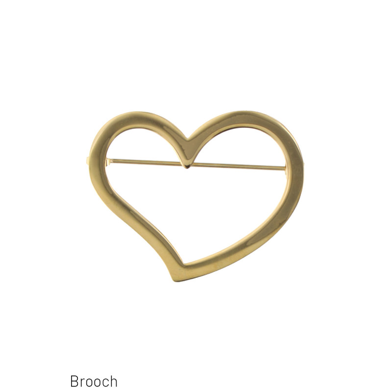 BROCHE DE ACERO CON FORMA DE CORAZÓN