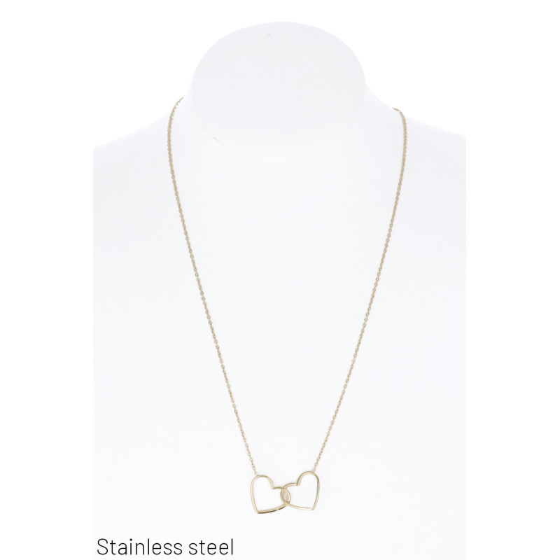 COLLIER EN ACIER PENDENTIF COEUR