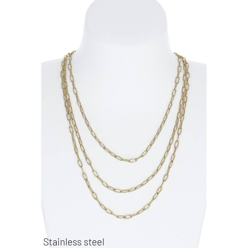COLLIER 3 RANGS EN ACIER