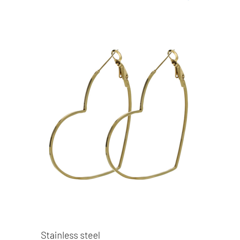 PENDIENTES ACERO FORMA DE CORAZÛN
