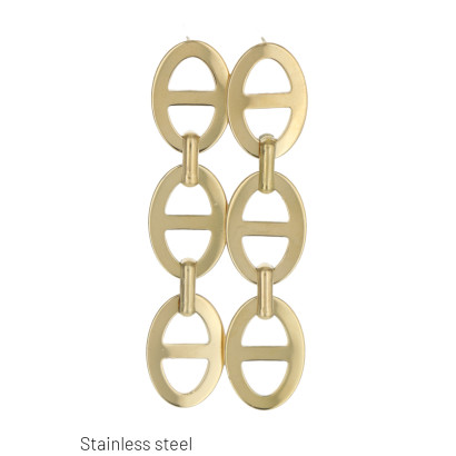PENDIENTES DE ACERO CON ENLACES