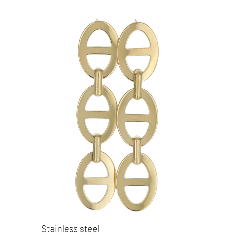 PENDIENTES DE ACERO CON ENLACES