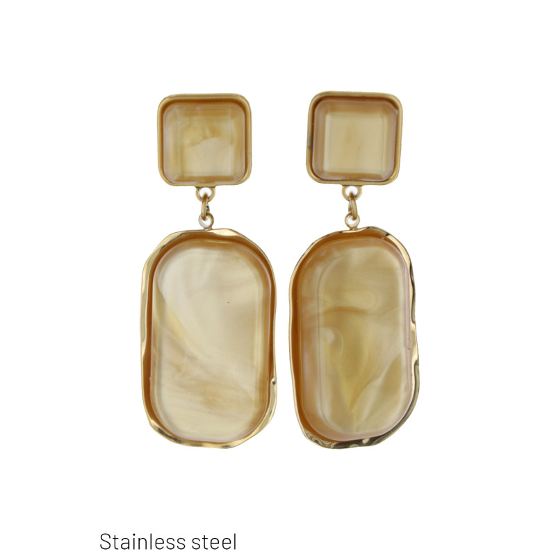 BOUCLES D'OREILLES ACIER FORME GEOMETRIQUE
