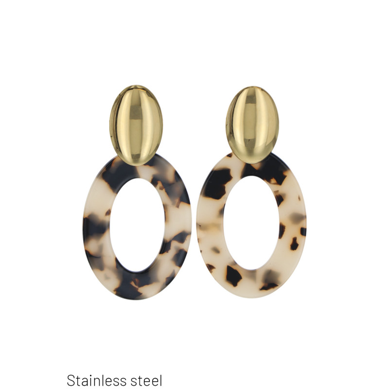 STALEN OORBELLEN OVALEVORM HANGER