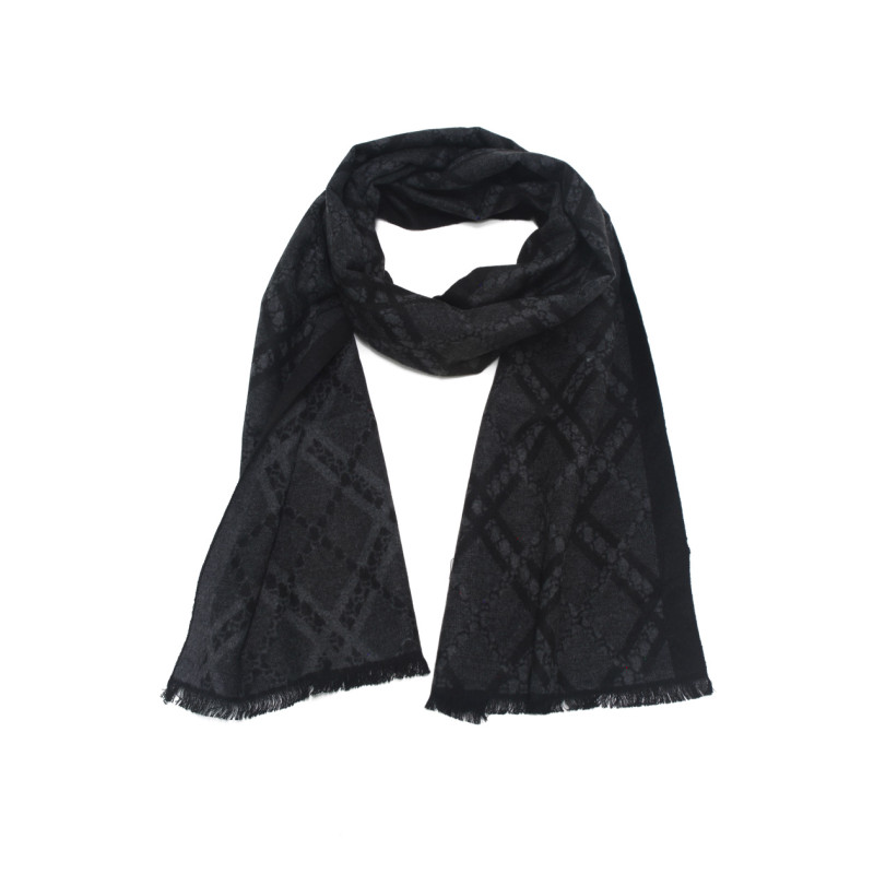 WOVEN WINTER SCARF WITH GEOMETRIC SHAPE