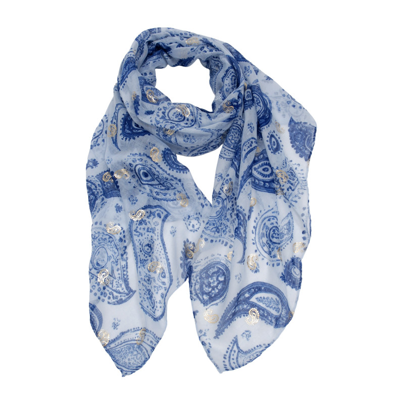 FOULARD Ú MOTIF PAISLEY ET IMPRIM MTALLIS