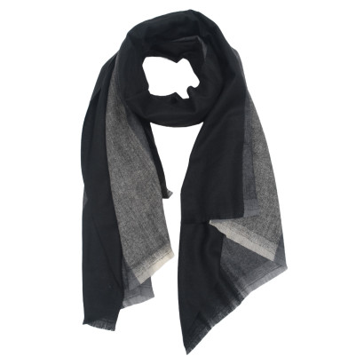 WOVEN SCARF WITH THICK COLORED LINES