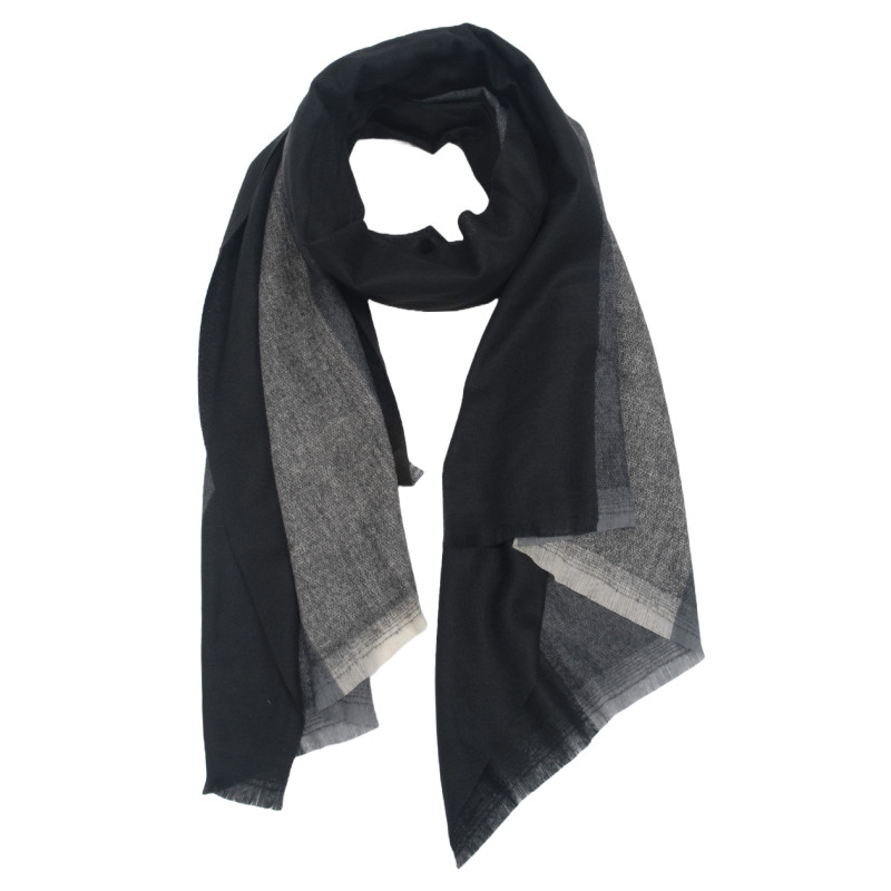 WOVEN SCARF WITH THICK COLORED LINES