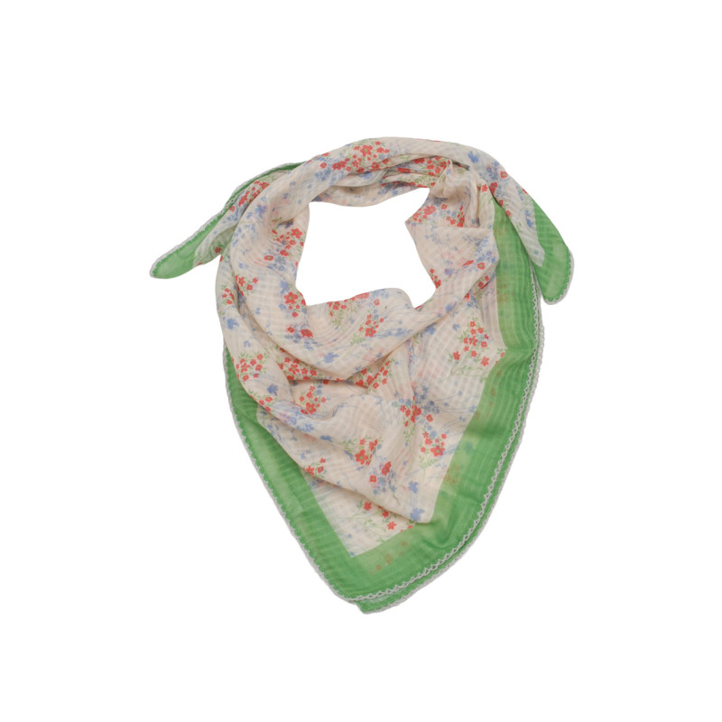 SQUARE SCARF WITH FLOWERS PATTERN