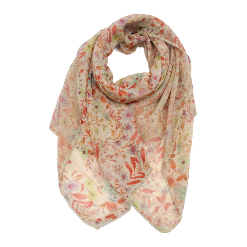 FOULARD PLISS IMPRESSION FLEURS