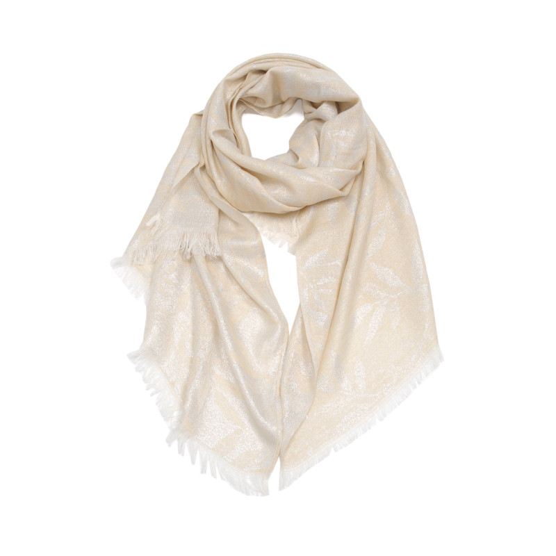 FOULARD TISS AVEC FEUILLES ET LUREX