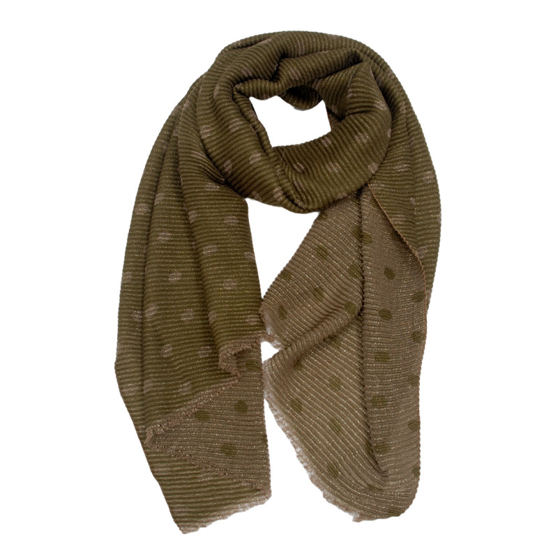 FOULARD PLISS ET POIS AVEC LUREX