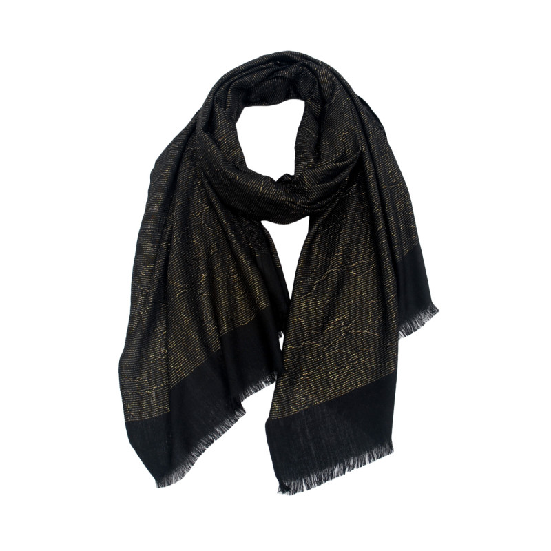 WOVEN SCARF WITH FLORAL PRINT AND LUREX