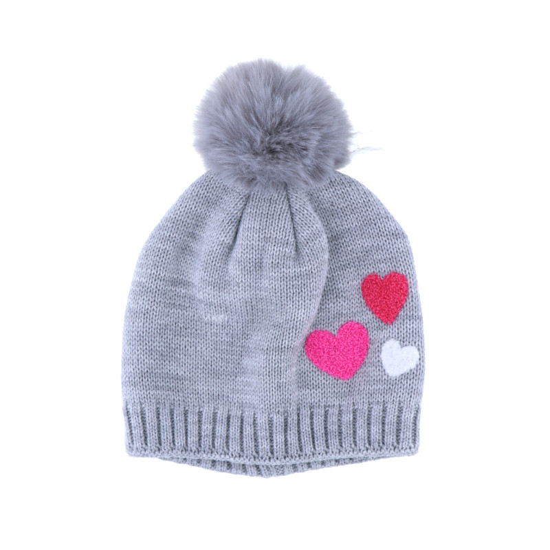 GORRO DE PUNTO PARA NIÑOS CON CORAZON BORDARO