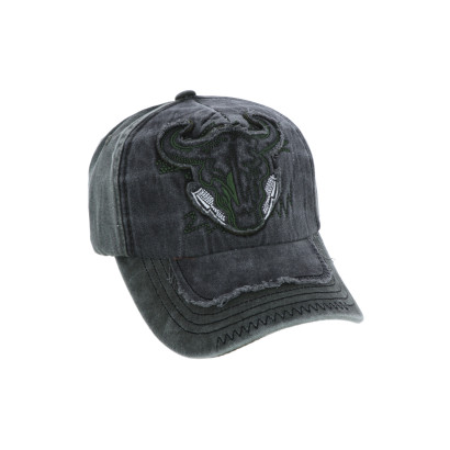 CAP FOR MEN IN DENIM WITH BUFFLAO PATCH