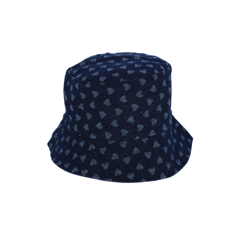 BUCKET HAT IN DENIM WITH HEARTS PATTERN