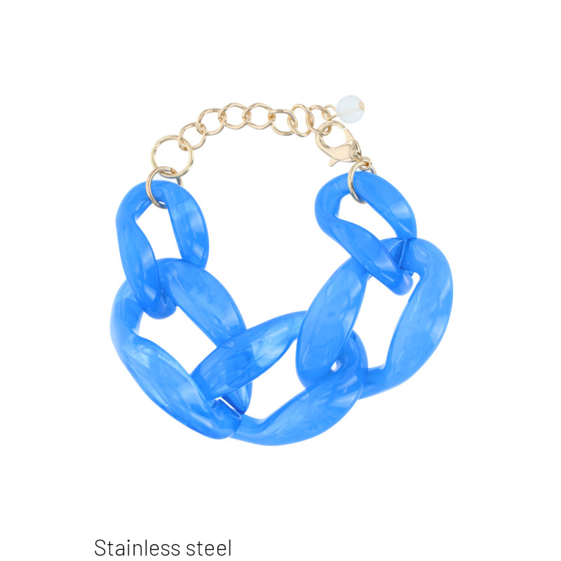BRACELET WITH THICK LINKS IN RESIN ET METAL