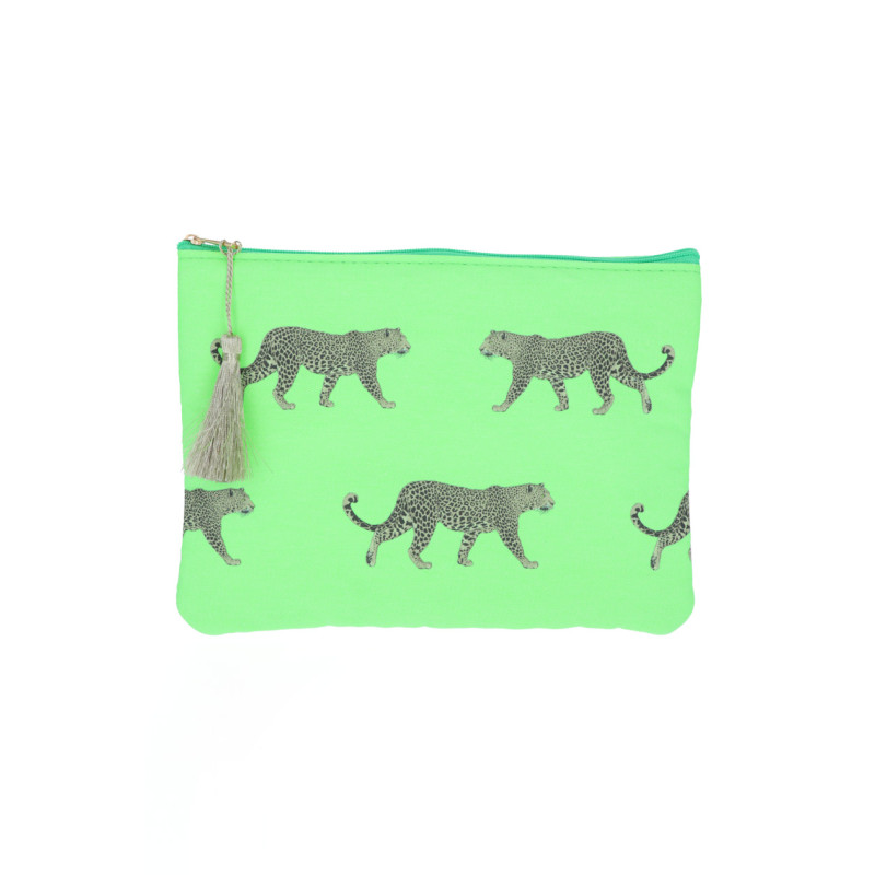 POCHETTE EN COTON Ú MOTIF TIGRE
