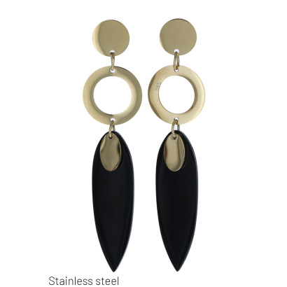 STEEL EARRING GEOMETRIC SHAPE