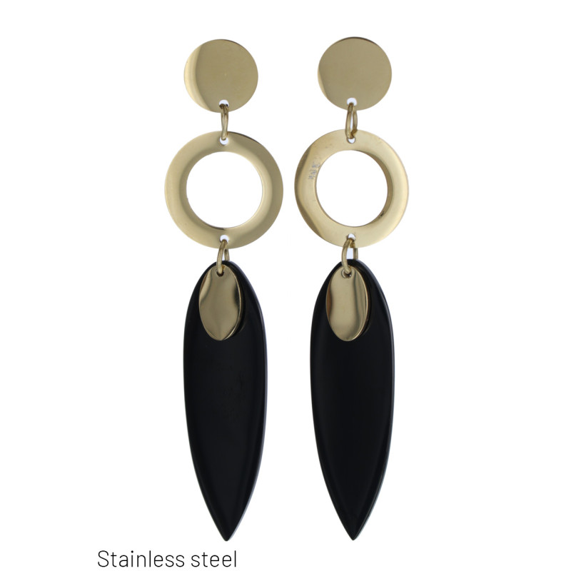 STEEL EARRING GEOMETRIC SHAPE