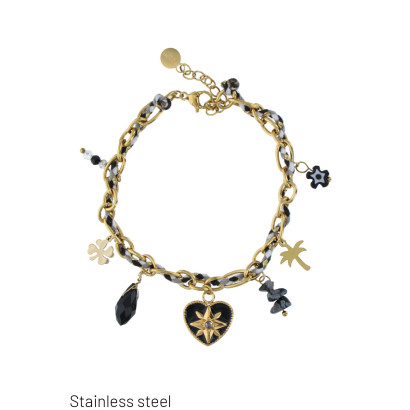 STEEL BRACELET WITH CHARMS
